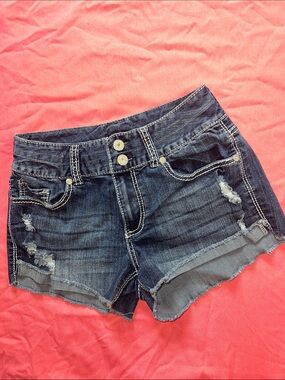 Maurices Blue Distressed Denim Cutoff Shorts